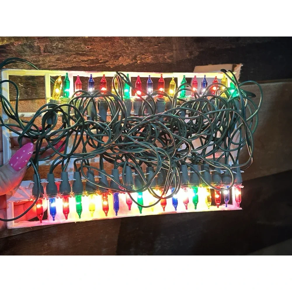 Vintage Foremost‎ Industries Indoor Outdoor Blue 50 Bulb Light Set